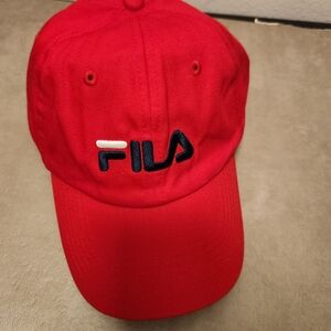 FILA Red Logo Baseball Cap